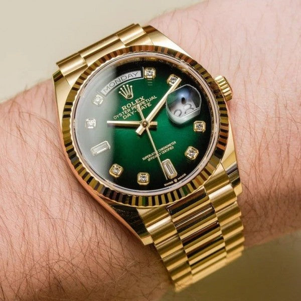 Role_x Oyster perpetual Day Date Automatic Green