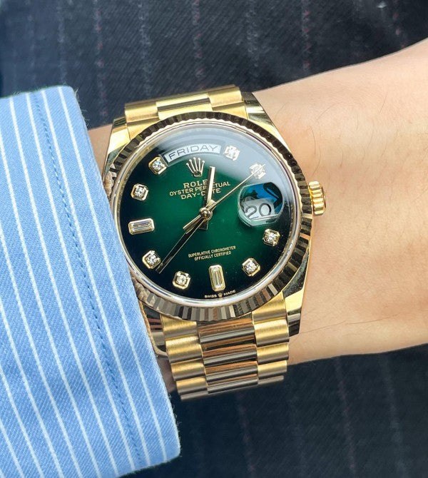 Role_x Oyster perpetual Day Date Automatic Green