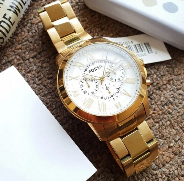 Fossil Fs4653 Grant Gold White
