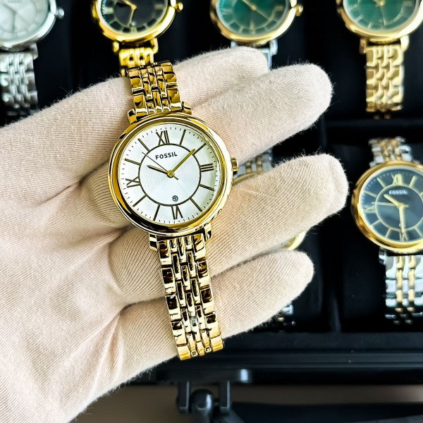 FOSSIL LADIES WATCH Gold White
