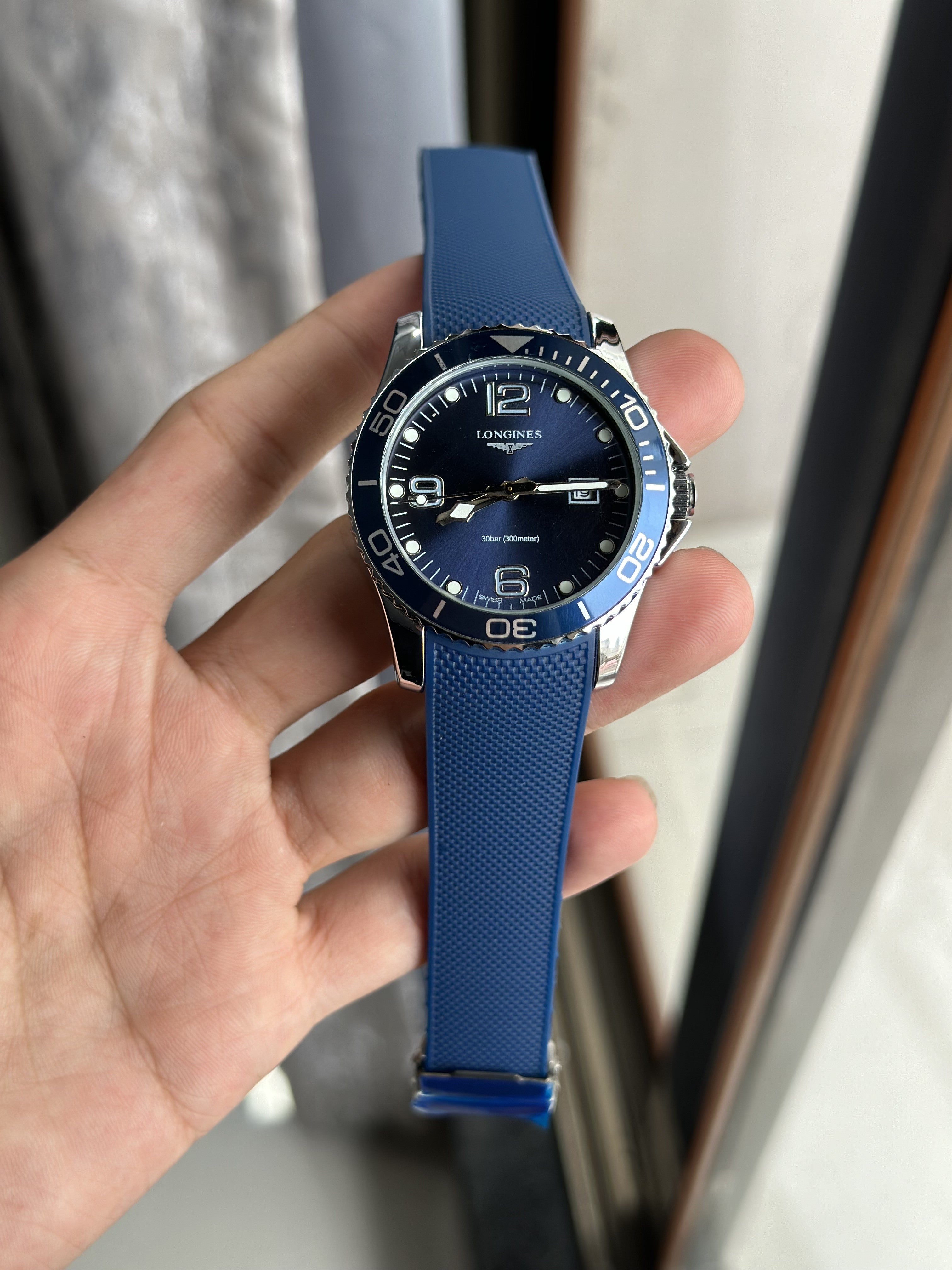 Longines Hydroconquest blue Silver