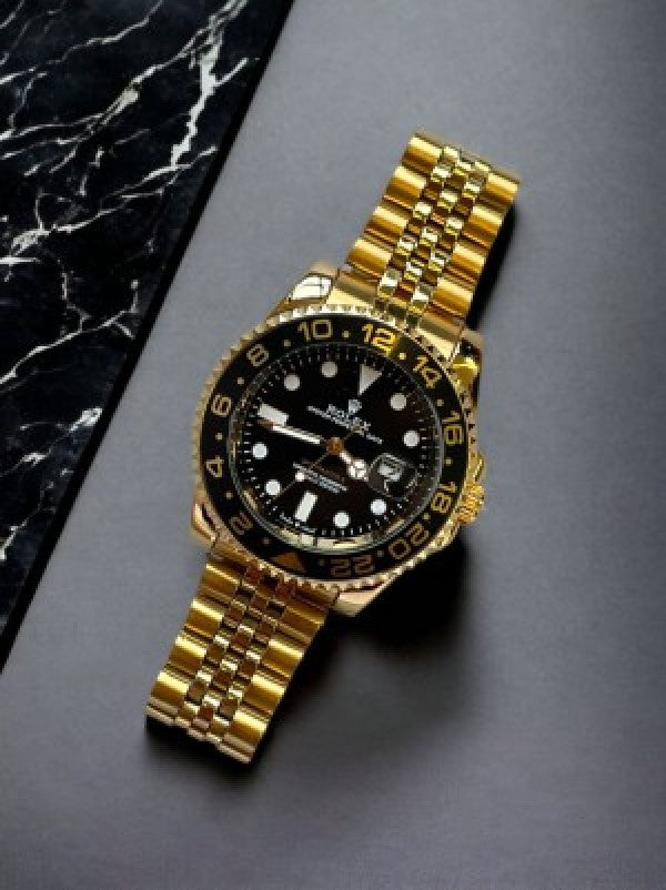 Rolex GMT Master Quartz Golden & Black